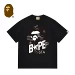 BAPE STA 猿人頭閃電印花字母短袖T恤