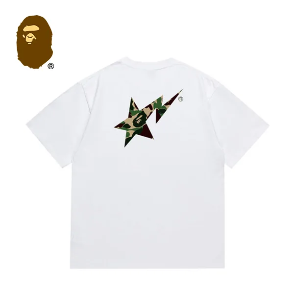 BAPE STA 迷彩閃電字母LOGO印花短袖T恤 BAPE STA 迷彩閃電字母LOGO印花短袖T恤