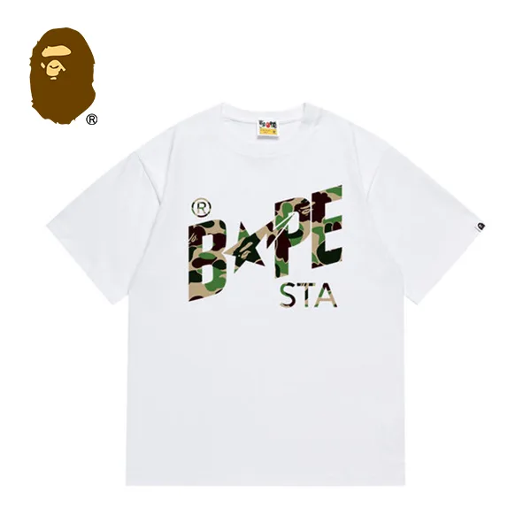 BAPE STA 迷彩閃電字母LOGO印花短袖T恤 BAPE STA 迷彩閃電字母LOGO印花短袖T恤
