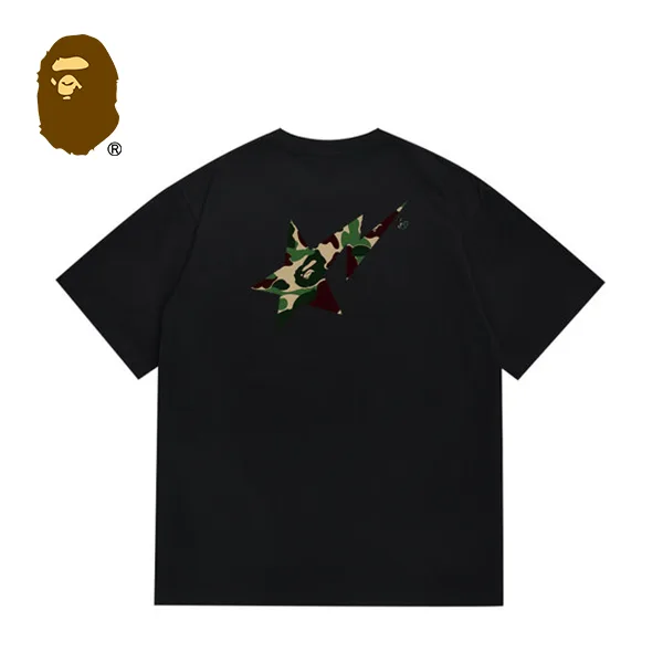 BAPE STA 迷彩閃電字母LOGO印花短袖T恤 BAPE STA 迷彩閃電字母LOGO印花短袖T恤