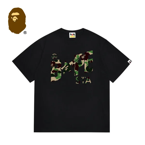 BAPE STA 迷彩閃電字母LOGO印花短袖T恤 BAPE STA 迷彩閃電字母LOGO印花短袖T恤