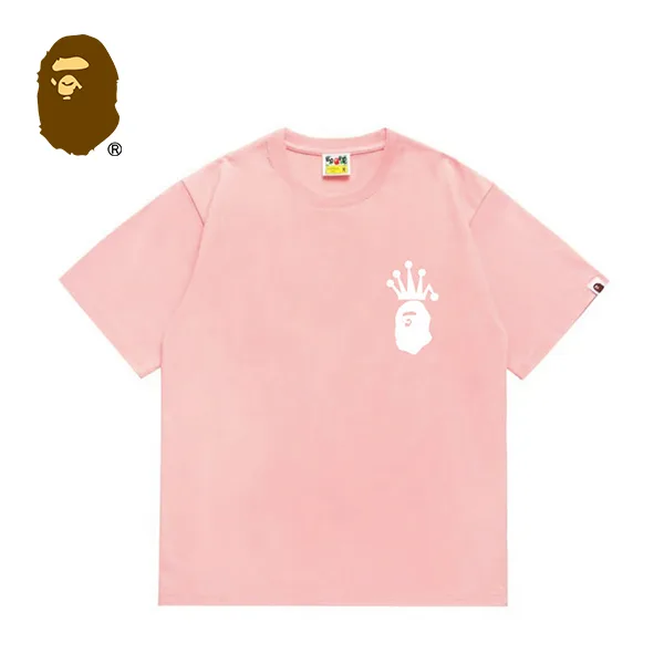 BAPE x STUSSY 聯名款猿人字母印花短袖T恤
