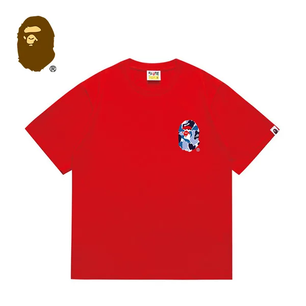 BAPE x STUSSY 聯名迷彩猿人印花短袖T恤
