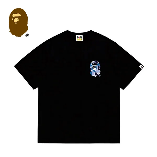 BAPE x STUSSY 聯名迷彩猿人印花短袖T恤