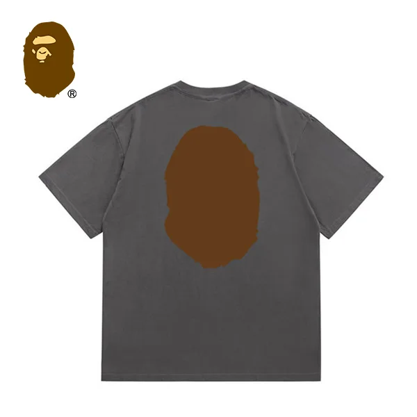 BAPE 前後猿人頭印花純色短袖T恤