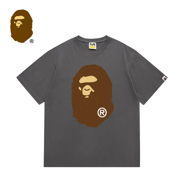 BAPE 前後猿人頭印花純色短袖T恤