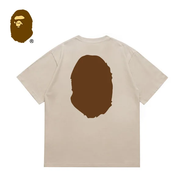 BAPE 前後猿人頭印花純色短袖T恤