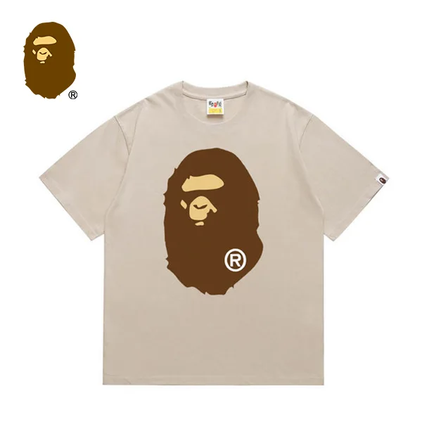 BAPE 前後猿人頭印花純色短袖T恤