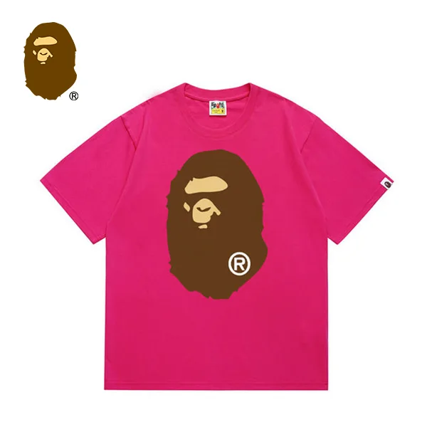 BAPE 前後猿人頭印花純色短袖T恤