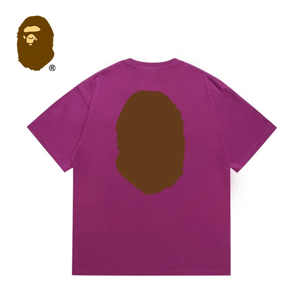 BAPE 前後猿人頭印花純色短袖T恤