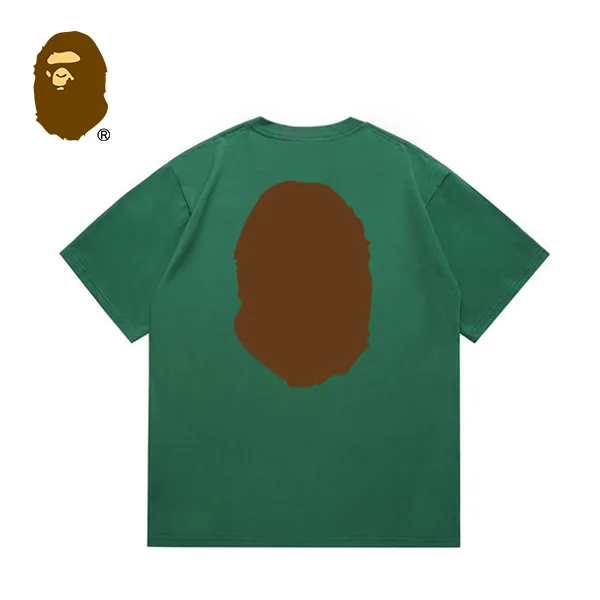 BAPE 前後猿人頭印花純色短袖T恤