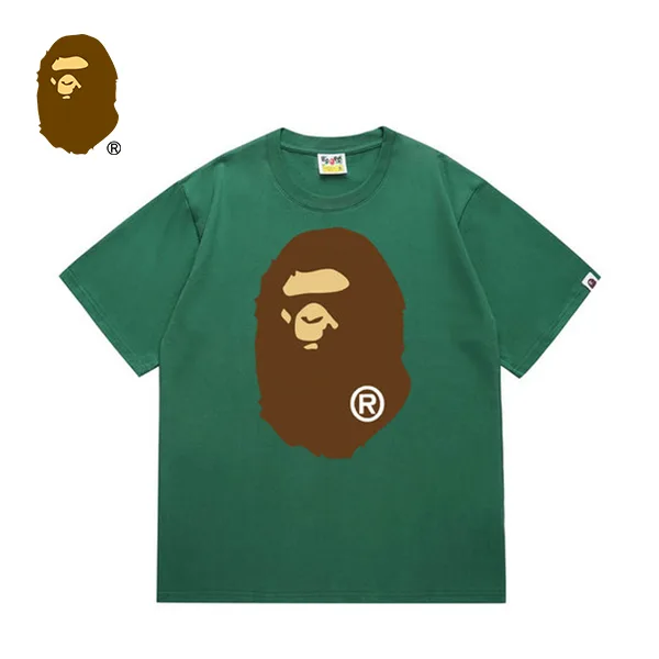 BAPE 前後猿人頭印花純色短袖T恤