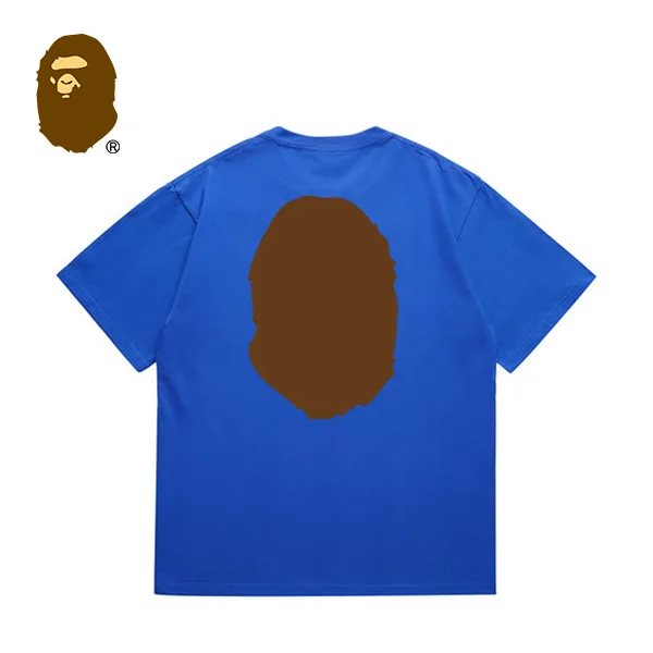 BAPE 前後猿人頭印花純色短袖T恤