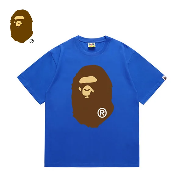 BAPE 前後猿人頭印花純色短袖T恤