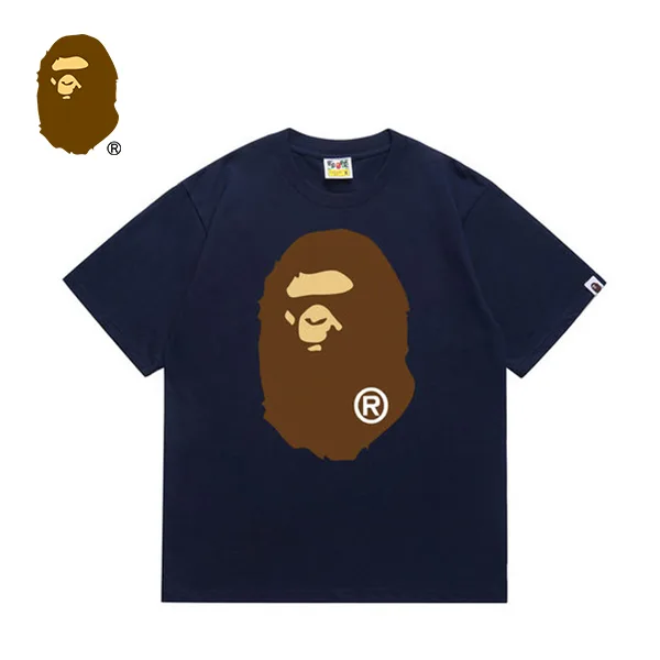 BAPE 前後猿人頭印花純色短袖T恤