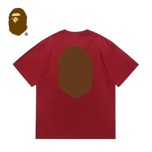 BAPE 前後猿人頭印花純色短袖T恤