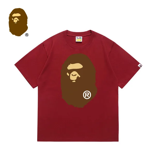 BAPE 前後猿人頭印花純色短袖T恤