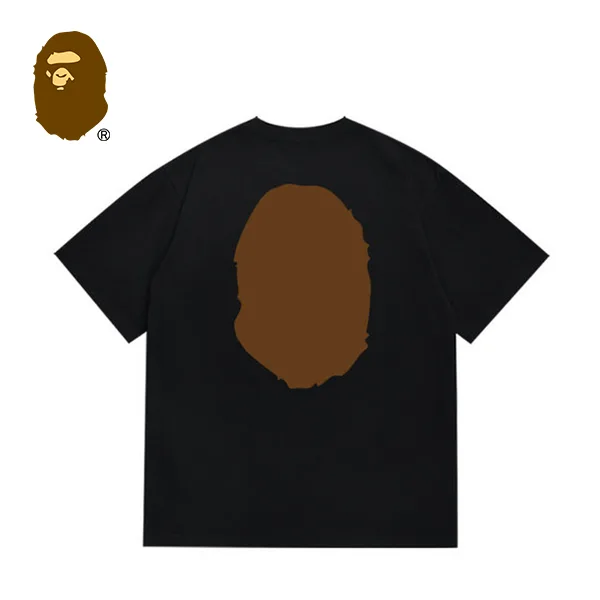BAPE 前後猿人頭印花純色短袖T恤