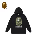 BAPE 大猿人頭字母印花毛圈連帽衛衣