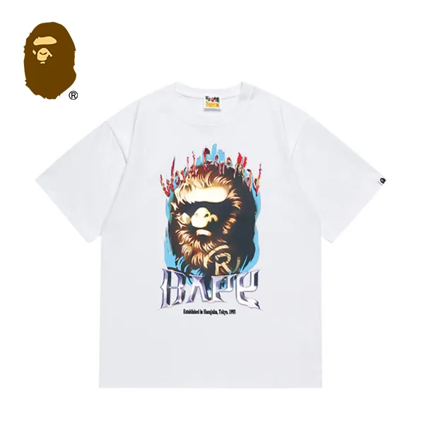 BAPE 猿人草寫字母印花短袖T恤