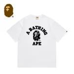 BAPE 經典黑迷彩猿人字母印花短袖T恤