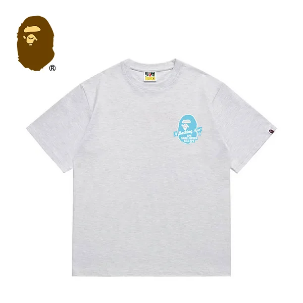 BAPE x STUSSY 聯名款綠迷彩猿人字母印花短袖T恤