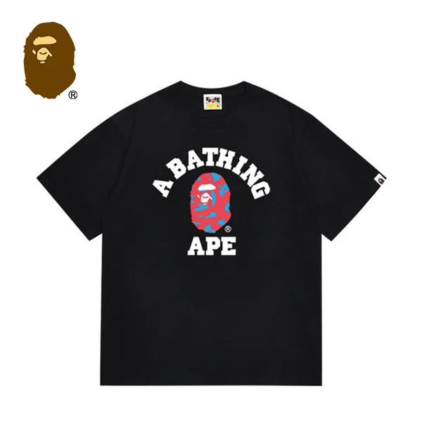 BAPE 迷彩猿人字母印花短袖T恤