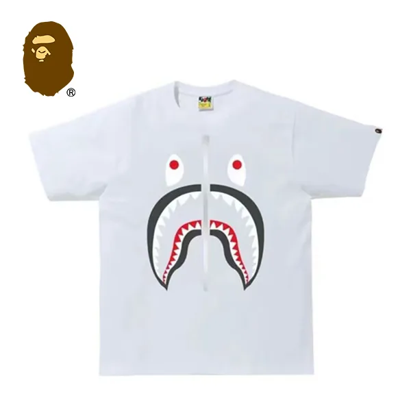 BAPE 鯊魚拉鍊印花短袖T恤