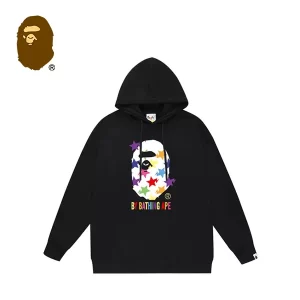 BAPE Sta Pattern Loose 閃電星標猿人頭彩色字母印花連帽衛衣