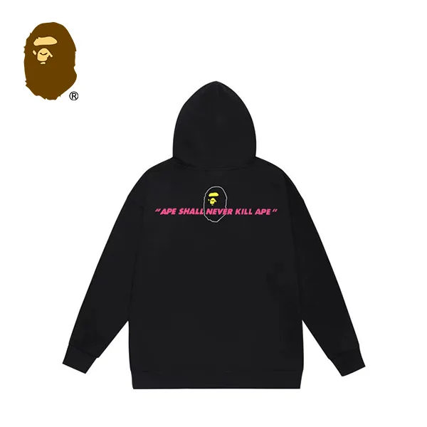 BAPE 新款綠迷彩大猿人頭字母印花衛衣連帽衫