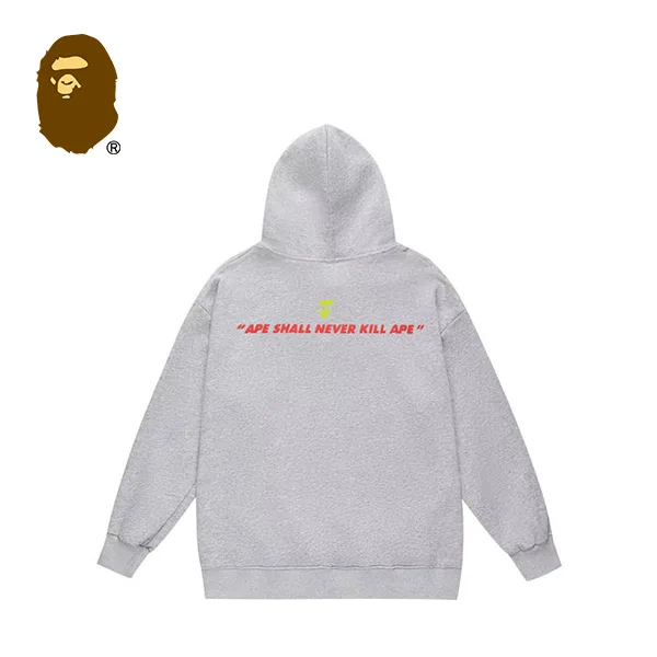 BAPE 新款綠迷彩大猿人頭字母印花衛衣連帽衫