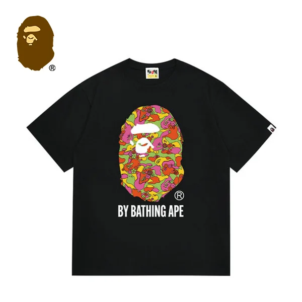 BAPE 花朵迷彩猿人頭字母印花短袖T恤