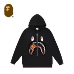 BAPE 卡通小猴子鯊魚拉鍊印花連帽衛衣