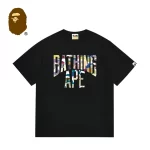 BAPE 多色迷彩字母印花短袖T恤