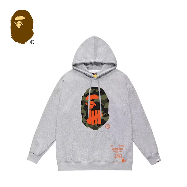 BAPE UNDEFEATED 聯名不敗五道槓迷彩猿人連帽衛衣