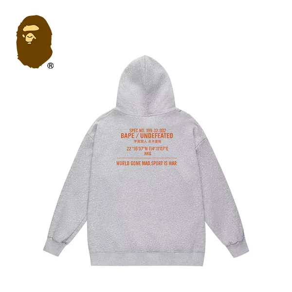 BAPE UNDEFEATED 聯名不敗五道槓迷彩猿人連帽衛衣