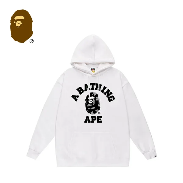 BAPE 迷彩猿人頭字母印花連帽衛衣