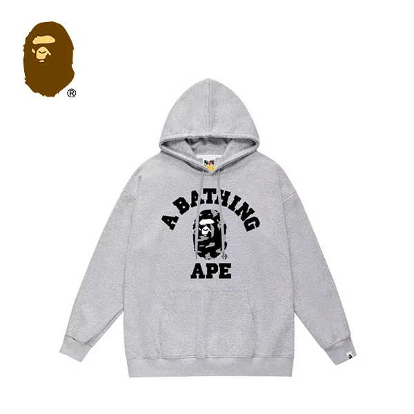 BAPE 迷彩猿人頭字母印花連帽衛衣
