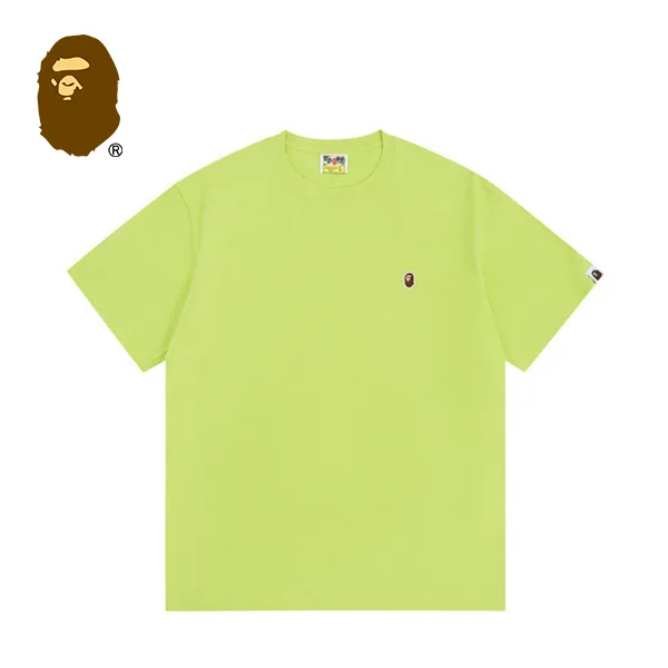 BAPE 潮流經典猿人頭刺繡徽章男女情侶寬鬆純棉純色短袖T恤 BAPE 潮流經典猿人頭刺繡徽章男女情侶寬鬆純棉純色短袖T恤