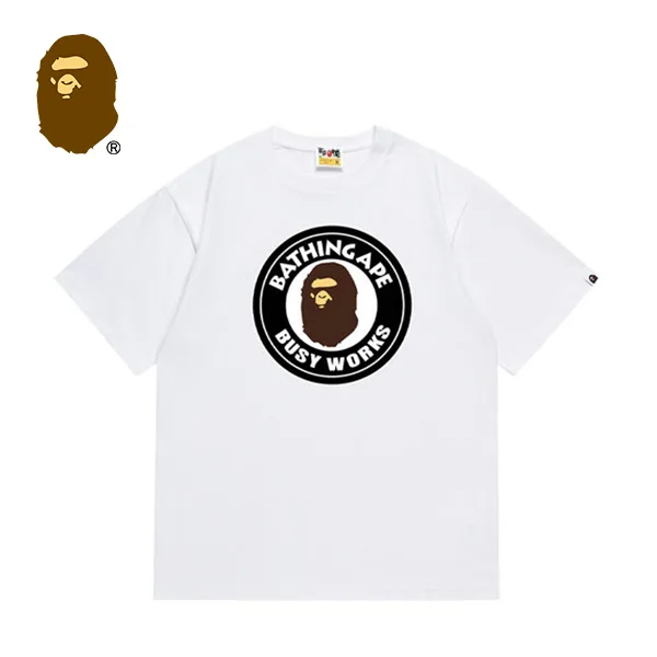 BAPE 猿人頭圓章字母印花短袖T恤 BAPE 猿人頭圓章字母印花短袖T恤
