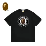 BAPE 猿人頭圓章字母印花短袖T恤