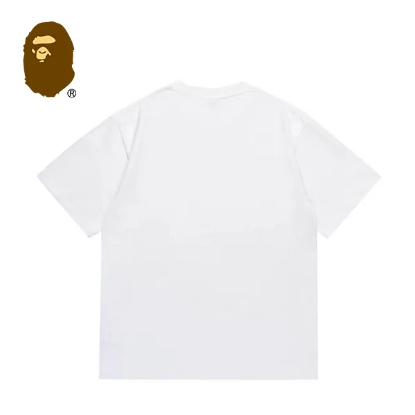 BAPE 經典藍迷彩猿人字母印花短袖T恤 BAPE 經典藍迷彩猿人字母印花短袖T恤