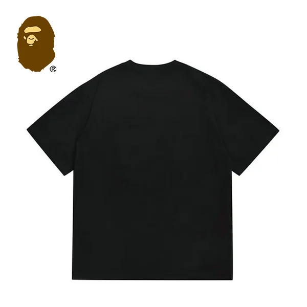 BAPE 經典藍迷彩猿人字母印花短袖T恤 BAPE 經典藍迷彩猿人字母印花短袖T恤