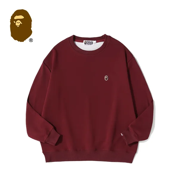 BAPE 經典猿人刺繡標寬鬆圓領套頭衛衣