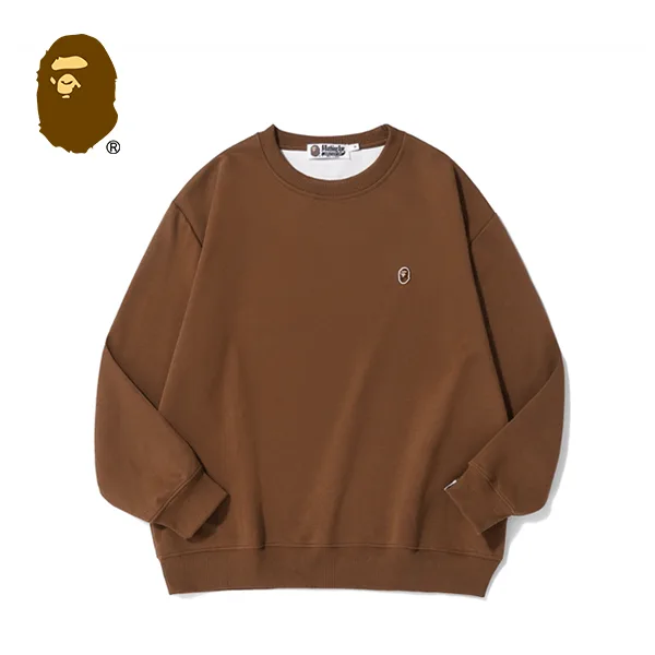 BAPE 經典猿人刺繡標寬鬆圓領套頭衛衣