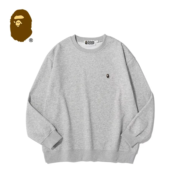 BAPE 經典猿人刺繡標寬鬆圓領套頭衛衣