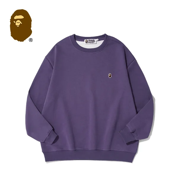 BAPE 經典猿人刺繡標寬鬆圓領套頭衛衣