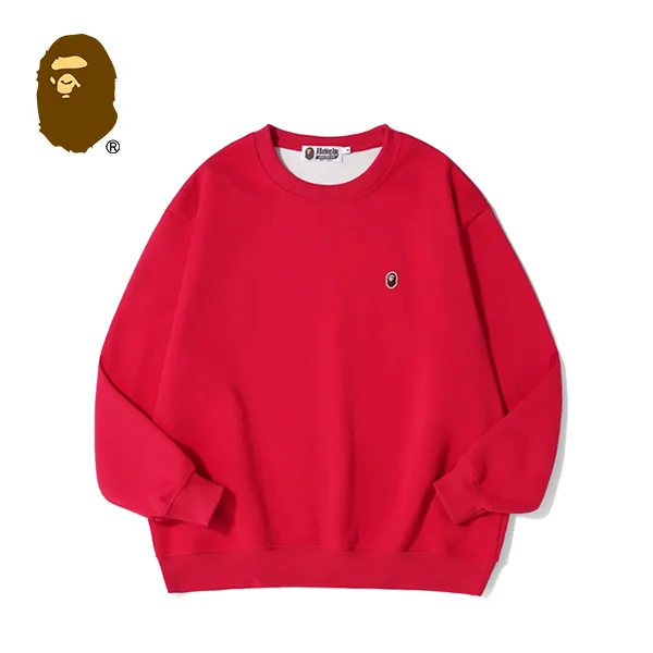 BAPE 經典猿人刺繡標寬鬆圓領套頭衛衣