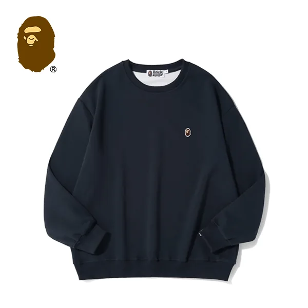 BAPE 經典猿人刺繡標寬鬆圓領套頭衛衣