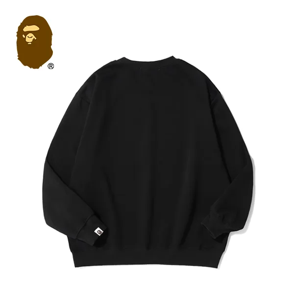 BAPE 經典猿人刺繡標寬鬆圓領套頭衛衣